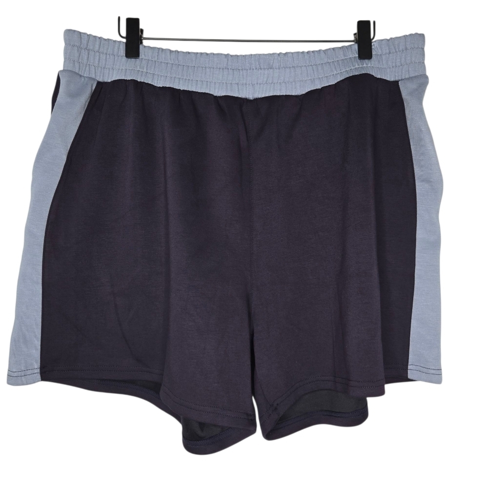 KYOYO Womens 5" Super Soft Cozy Navy Blue Casual Pull On Shorts Size 3XL